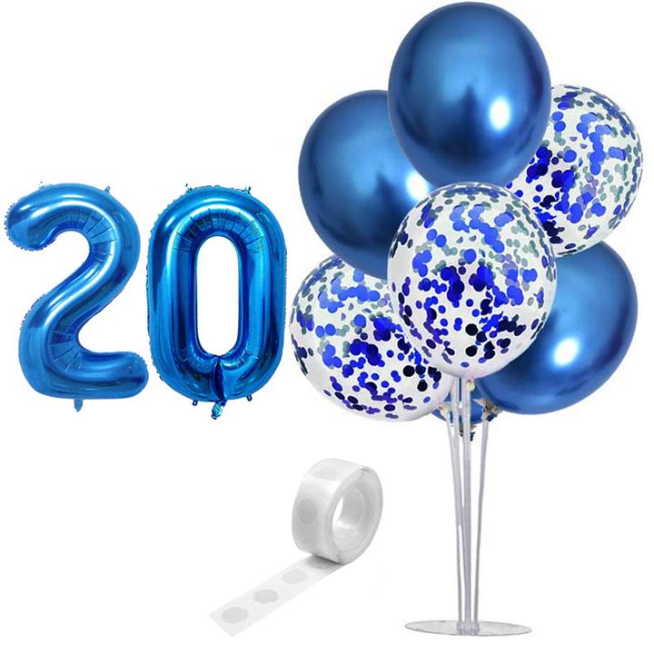 بادکنک آرایی مستر تم طرح کروم شیشه ای پولکی کد 20 بسته 11 عددی